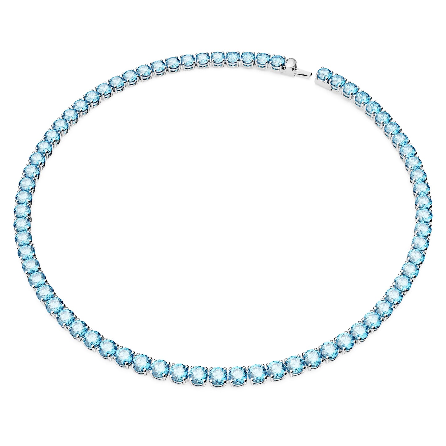 Collana Swarovski Matrix Tennis Taglio tondo, Media, Blu, Placcato rodio