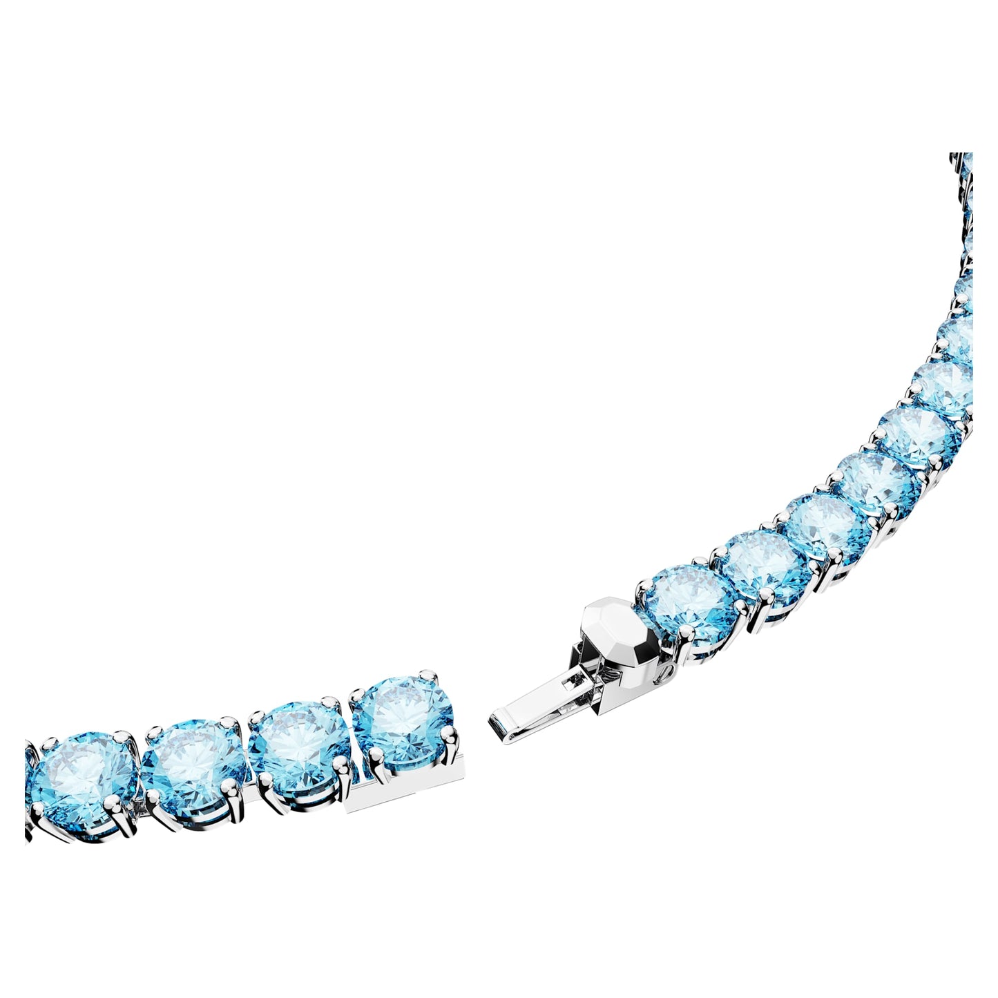 Collana Swarovski Matrix Tennis Taglio tondo, Media, Blu, Placcato rodio