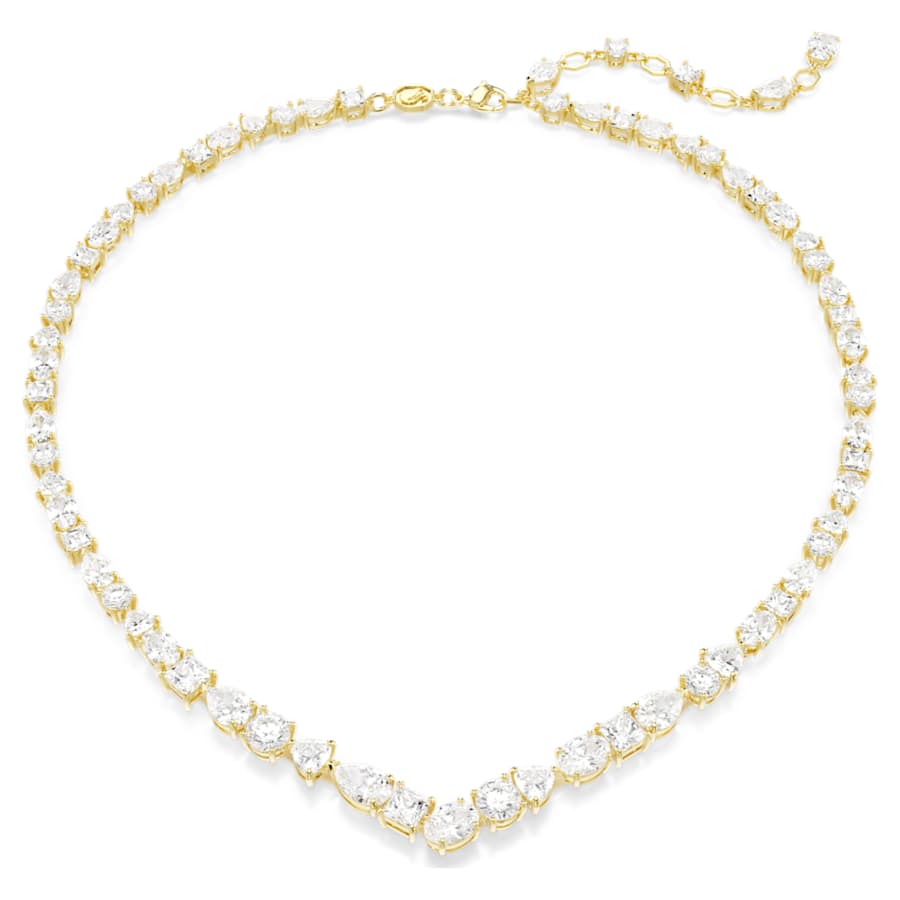 Collana Swarovski Mesmera V Taglio misto, Bianca, Placcato color oro
