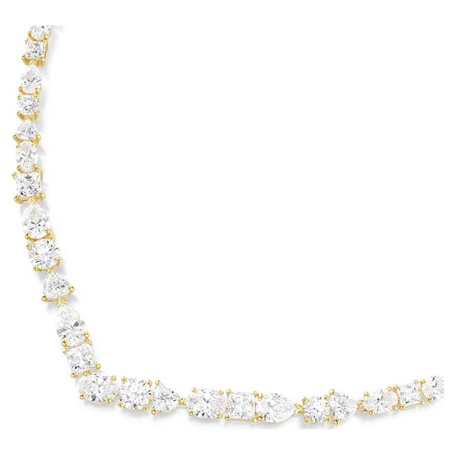 Collana Swarovski Mesmera V Taglio misto, Bianca, Placcato color oro