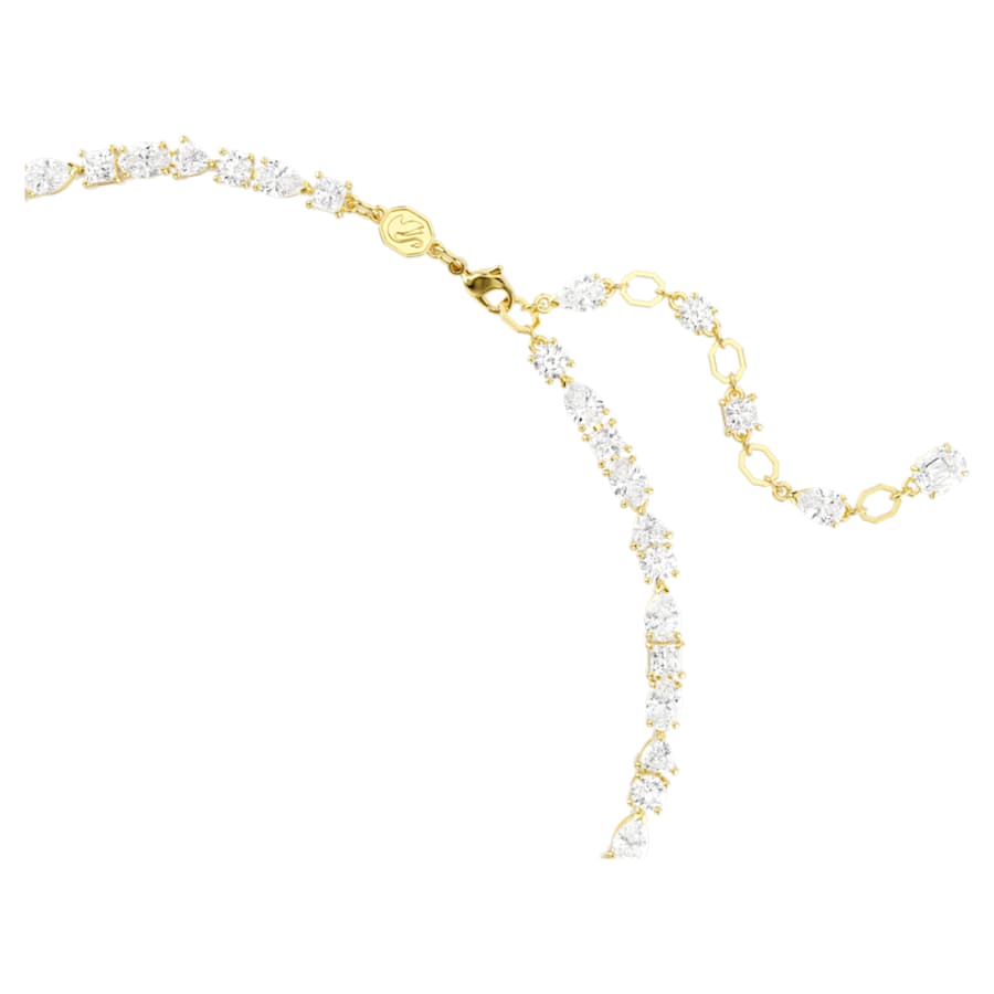 Collana Swarovski Mesmera V Taglio misto, Bianca, Placcato color oro