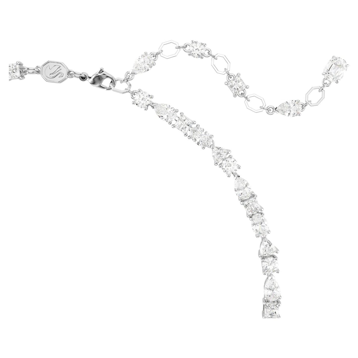 Collana Swarovski Mesmera Taglio misto, Bianca, Placcato rodio