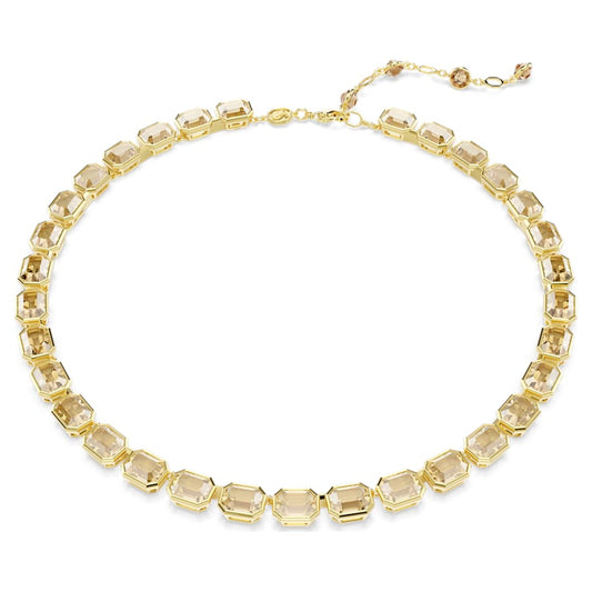Collana Swarovski Millenia Taglio ottagonale, Giallo, Placcato color oro