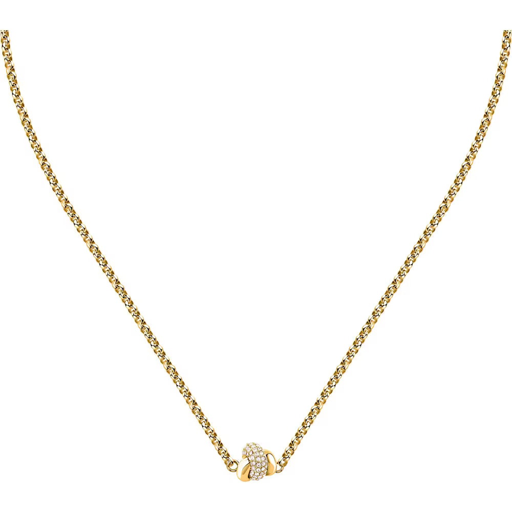 Collana Morellato Legame Pvd Oro Centrale Nodo Cristalli