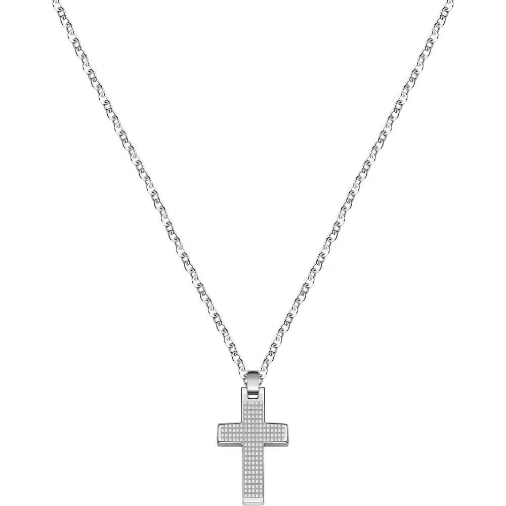 Collana Uomo Morellato Motown Acciaio Pendente Croce