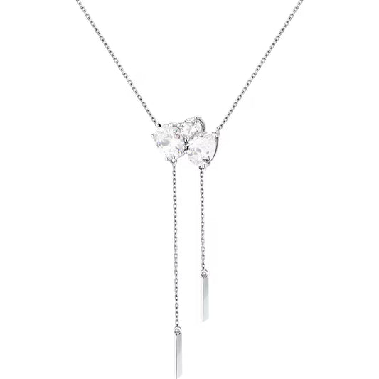 Collana Morellato Riflessi Argento 3 Zirconi Taglio Ovale/Tondo/Goccia con Saliscendi