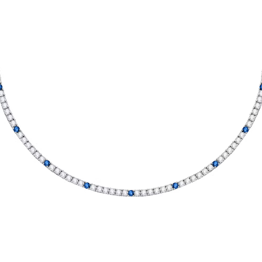 Collana Morellato Tesori Argento Centrale Tennis Zirconi Bianchi/Blu