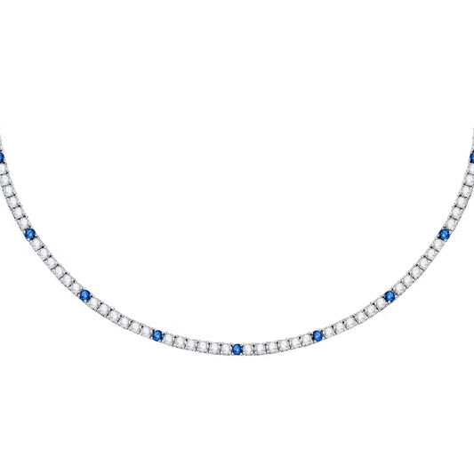 Collana Morellato Tesori Argento Centrale Tennis Zirconi Bianchi/Blu