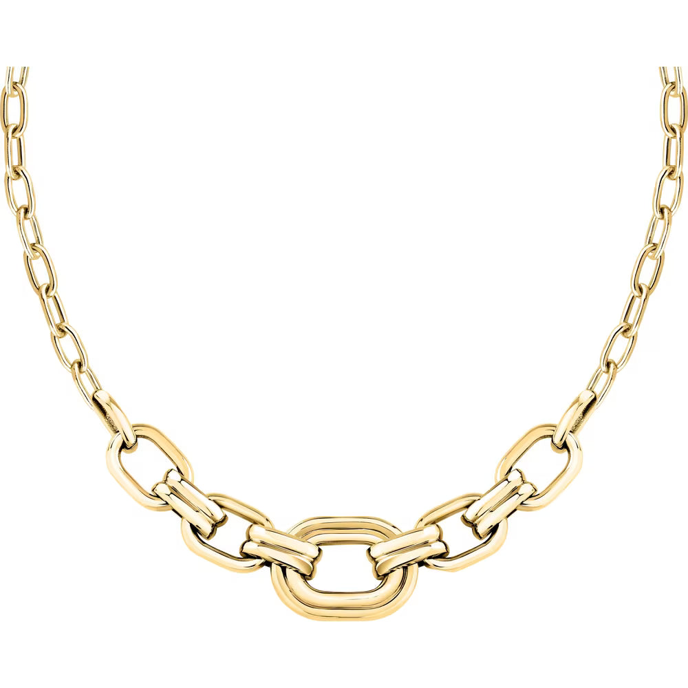 Collana Morellato Vintage Bold Pvd Oro Maglie Ovali Con Centrali Più Grandi a Decrescere