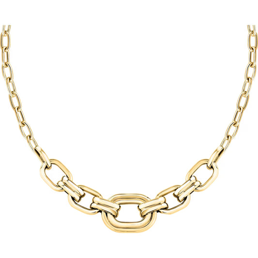 Collana Morellato Vintage Bold Pvd Oro Maglie Ovali Con Centrali Più Grandi a Decrescere