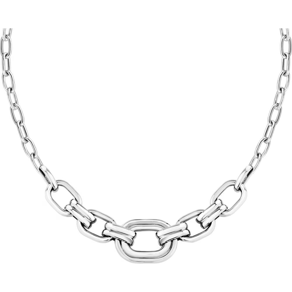 Collana Morellato Vintage Bold Acciaio Maglie Ovali Centrali Più Grandi a Decrescere