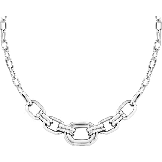Collana Morellato Vintage Bold Acciaio Maglie Ovali Centrali Più Grandi a Decrescere