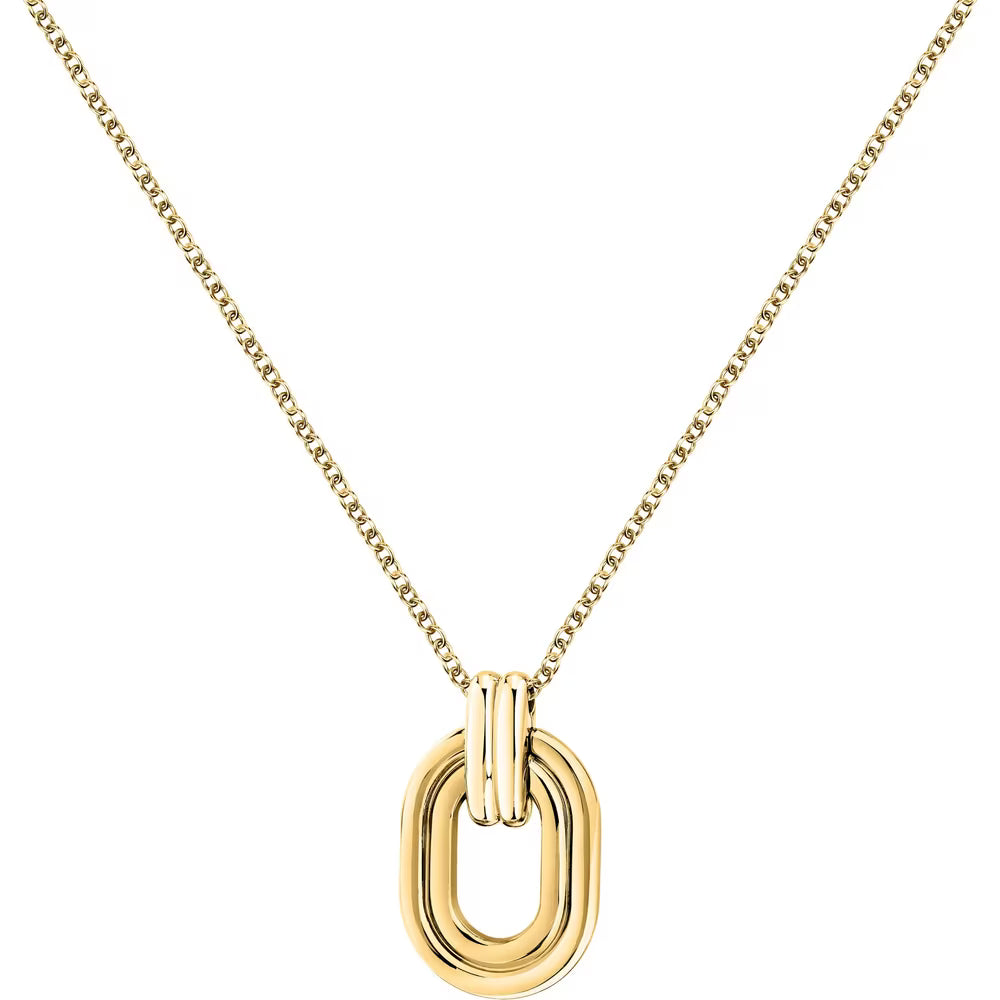 Collana Morellato Vintage Bold Pvd Oro Pendente Ovale Doppio