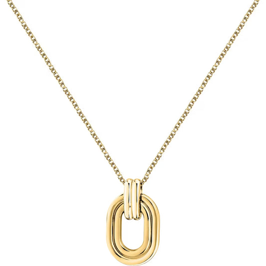 Collana Morellato Vintage Bold Pvd Oro Pendente Ovale Doppio