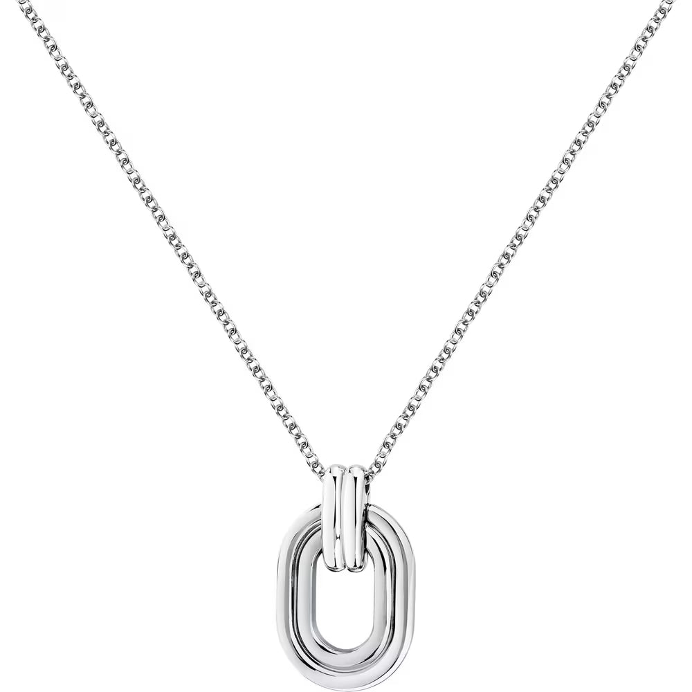 Collana Morellato Vintage Bold Acciaio Pendente Ovale Doppio