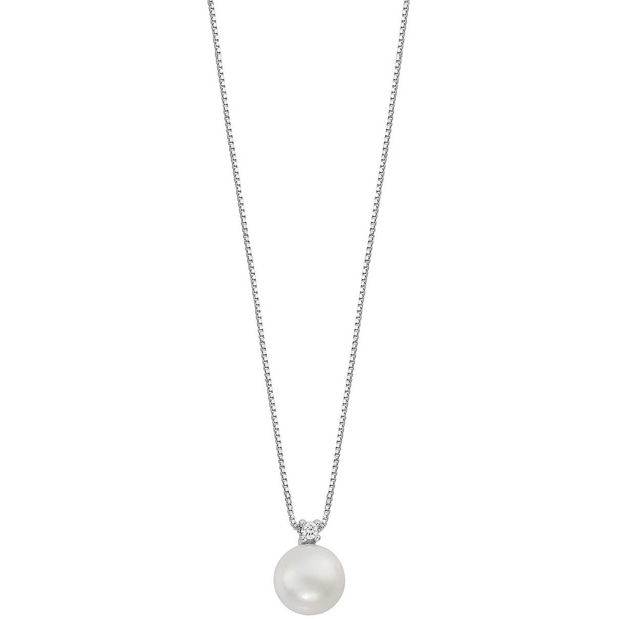 Collana Comete Storia Di Luce Perla Diamante Oro 18 Kt