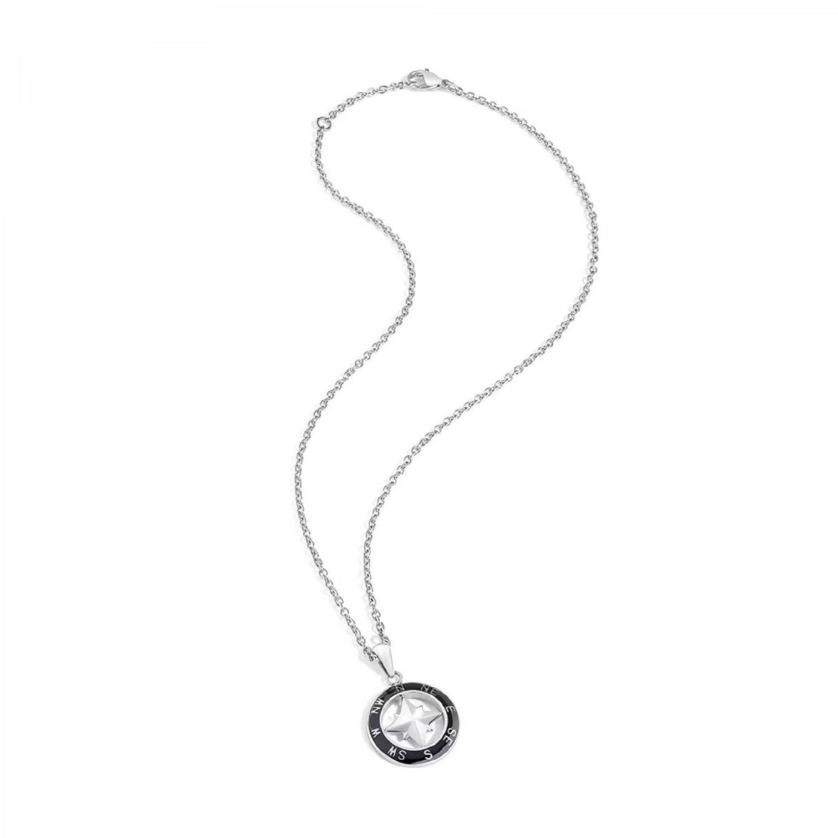 Collana Uomo Sector Marine Rosa Dei Venti Pvd Nero/Acciaio