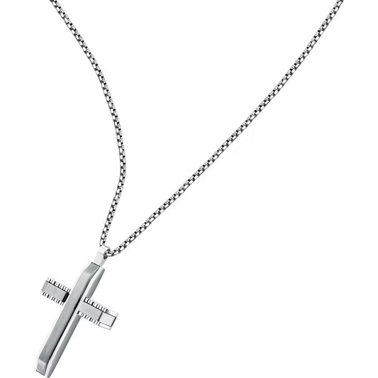 Collana Uomo Sector Spirit Acciaio Pendente Croce Satinata