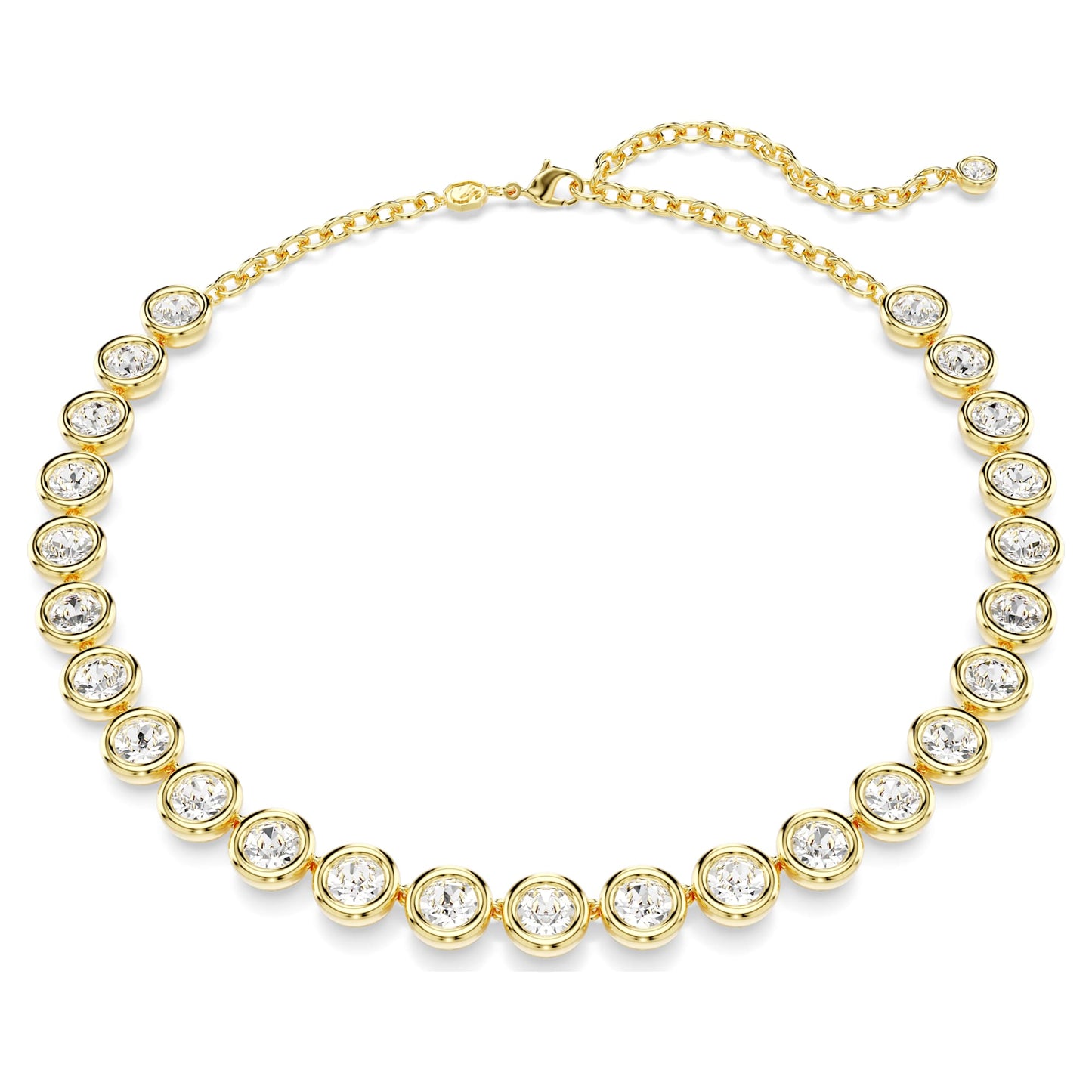 Collana Tennis Swarovski Imber Taglio Round, Bianca, Placcato color oro