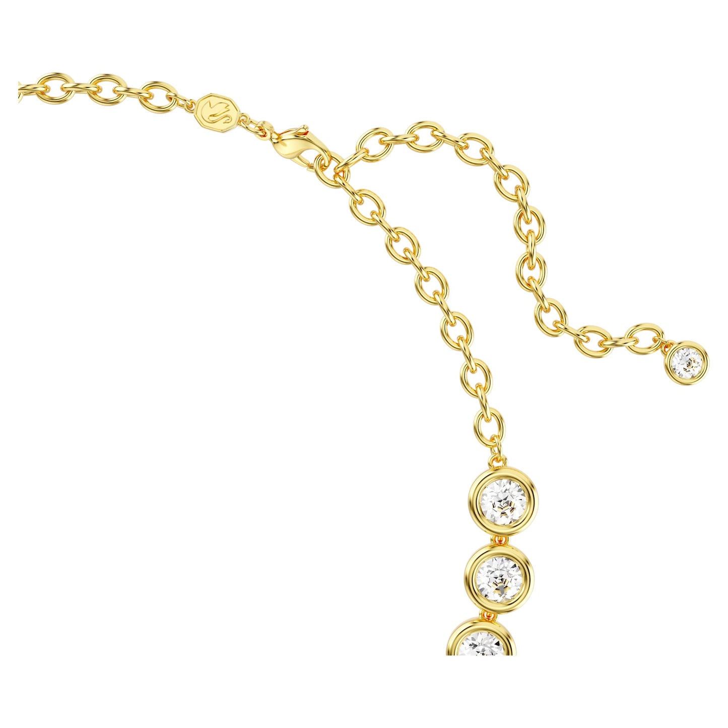 Collana Tennis Swarovski Imber Taglio Round, Bianca, Placcato color oro