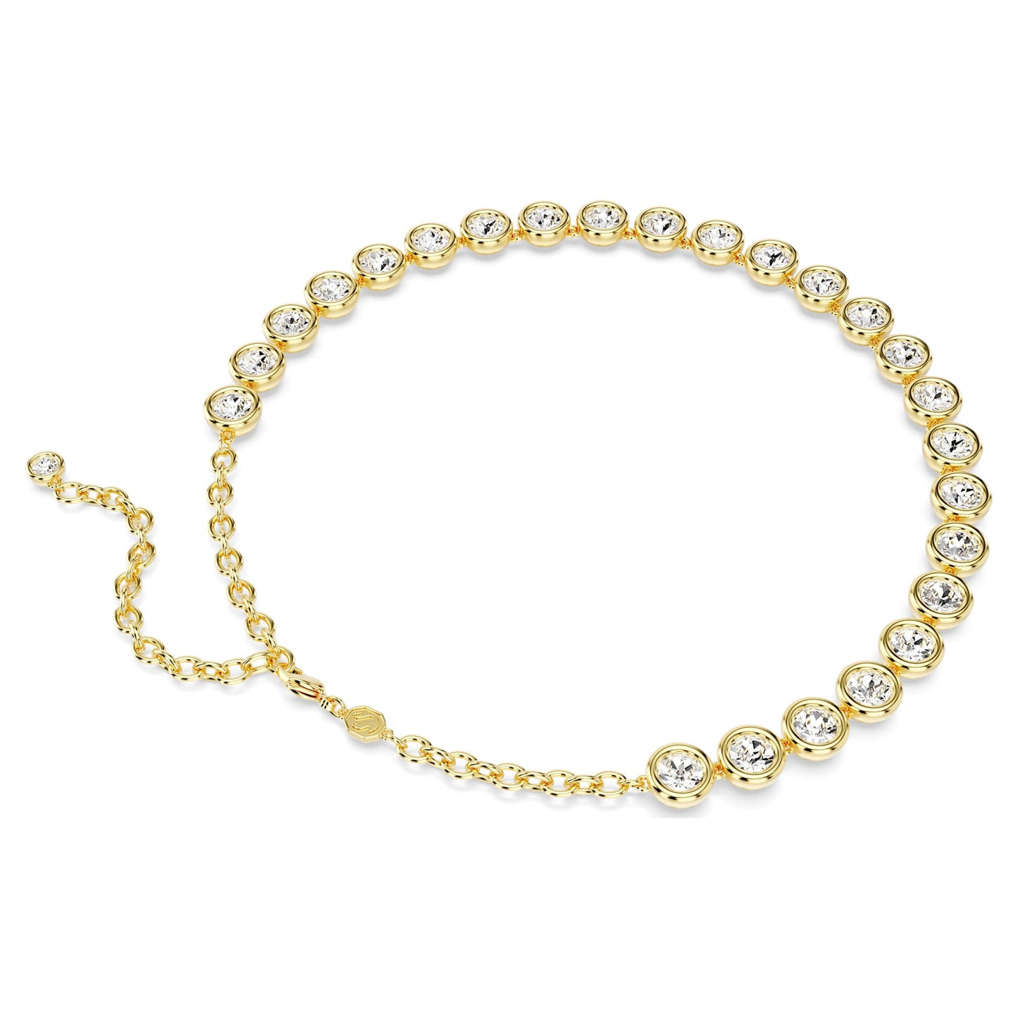 Collana Tennis Swarovski Imber Taglio Round, Bianca, Placcato color oro