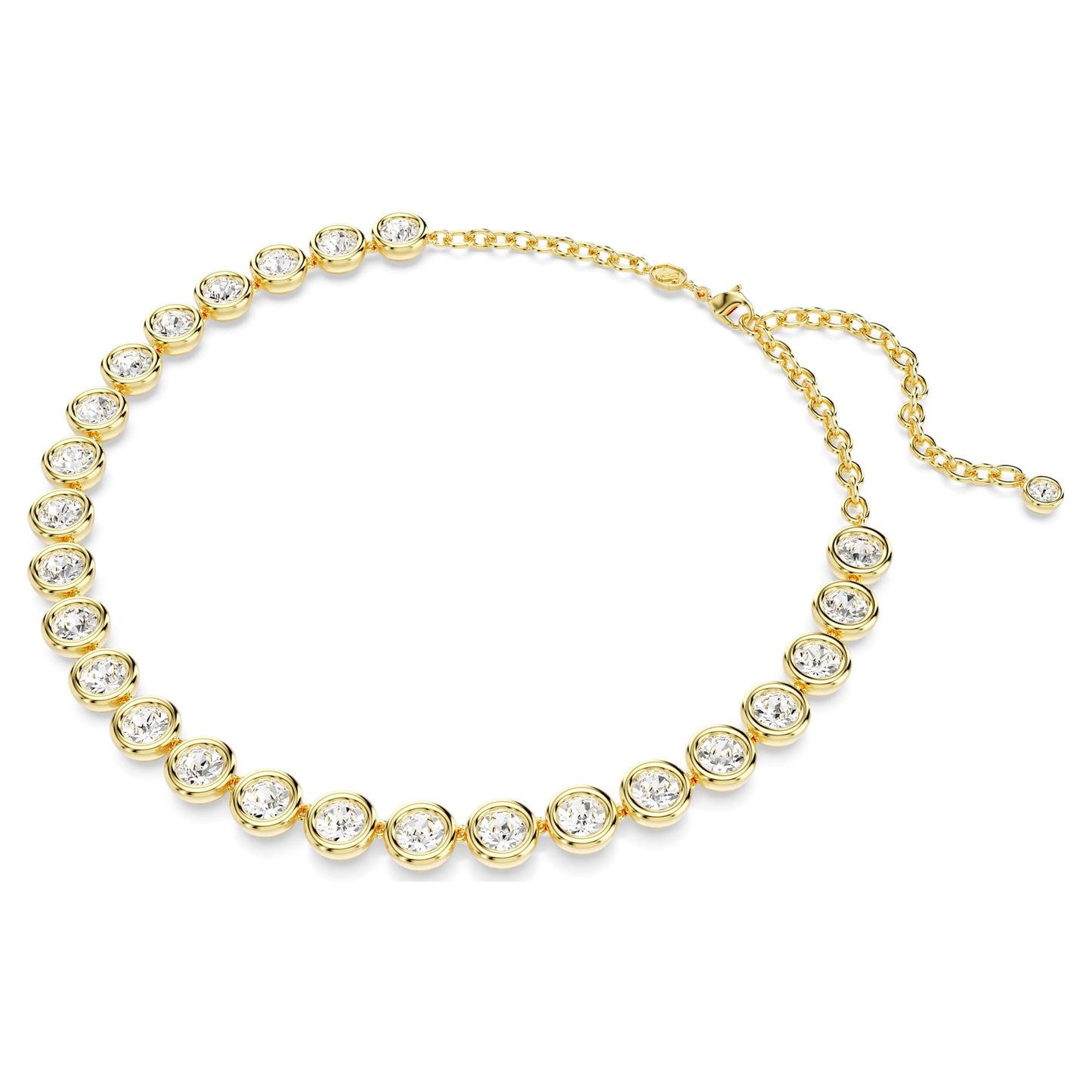 Collana Tennis Swarovski Imber Taglio Round, Bianca, Placcato color oro