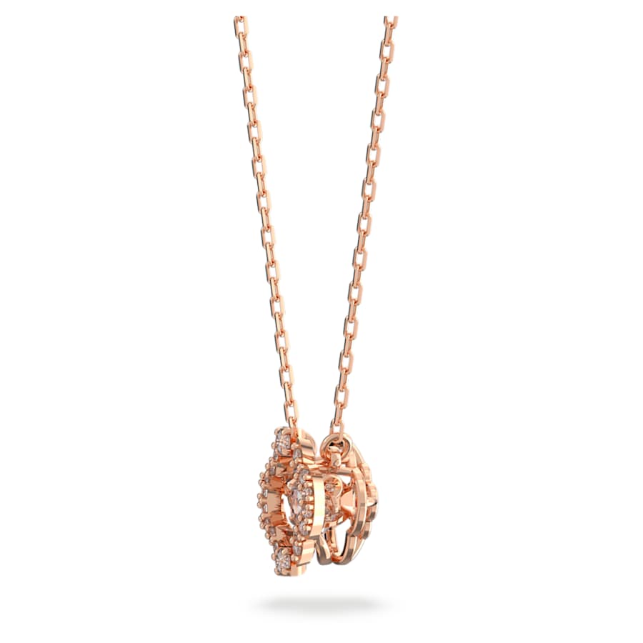 Collana Swarovski Una Quadrifoglio, Bianca, Placcato color oro rosa
