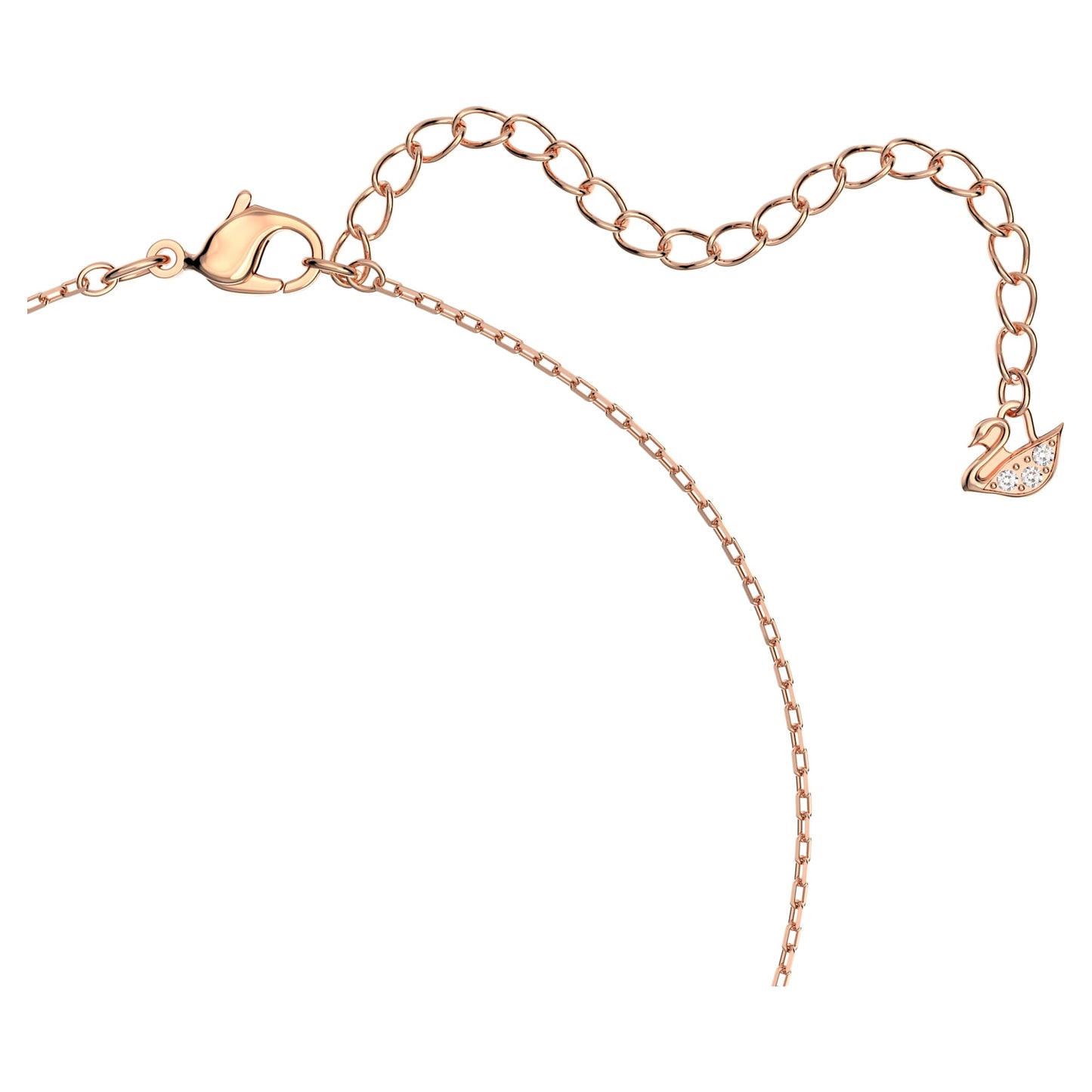 Collana Swarovski Una Taglio Round, Bianca, Placcato color oro rosa