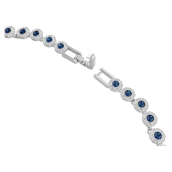 Collana Swarovski Una Angelic Taglio Round, Blu, Placcato rodio