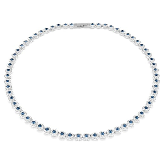 Collana Swarovski Una Angelic Taglio Round, Blu, Placcato rodio