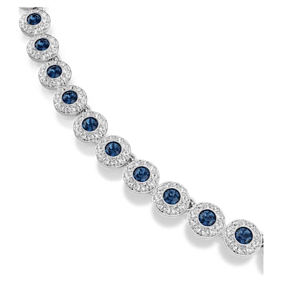 Collana Swarovski Una Angelic Taglio Round, Blu, Placcato rodio