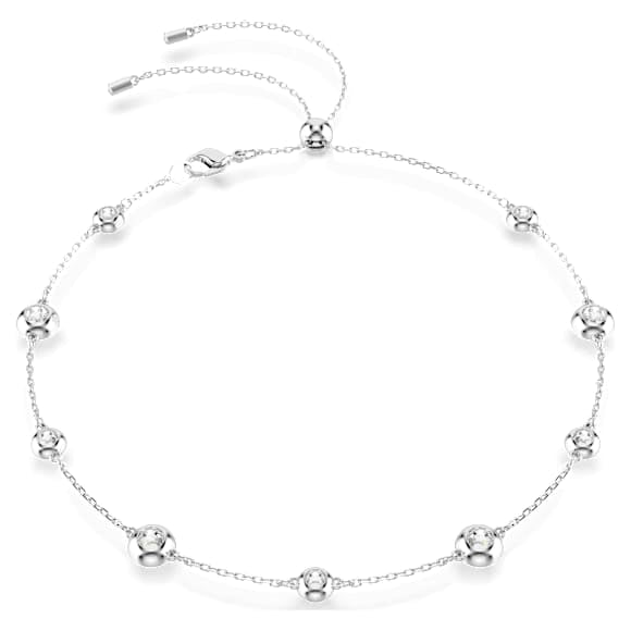 Collana Swarovski Una Angelic Taglio Round, Motivi a doppia faccia, Bianca, Placcato rodio