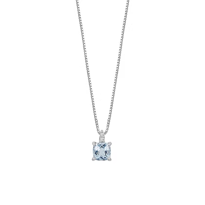 Collana Girocollo Comete Fantasia di Acquamarina Oro Bianco e Diamanti