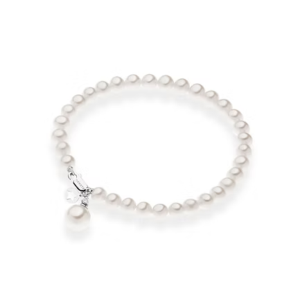 Bracciale Comete Filo Perle Acquadolce 5-5,5 Pendente Centrale oro Bianco e Diamante