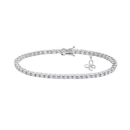Bracciale Tennis Comete Farfalle Argento Zirconi - Misura 17 cm