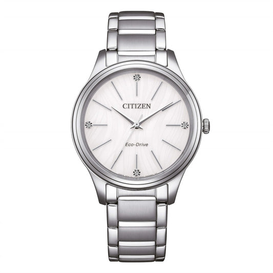 Orologio Citizen Of Action Lady Eco-Drive 34 mm Braccialato Bianco