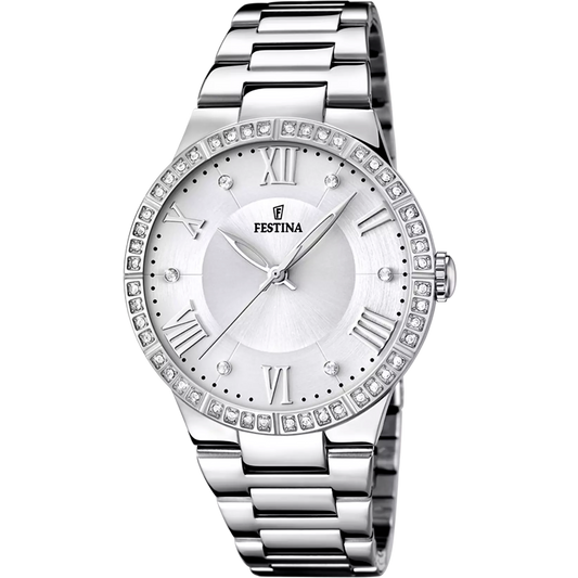 Orologio Festina Lady Strass Acciaio Braccialato Silver