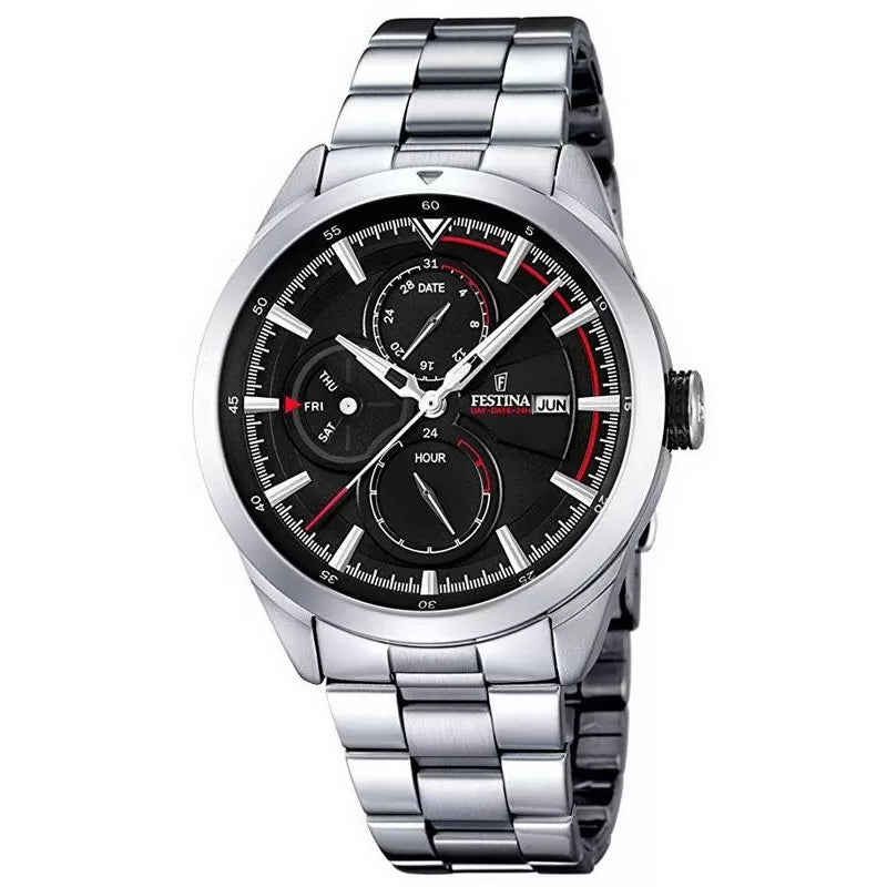 Orologio Festina Gent Multifunzione 42 mm Acciaio Braccialato Nero