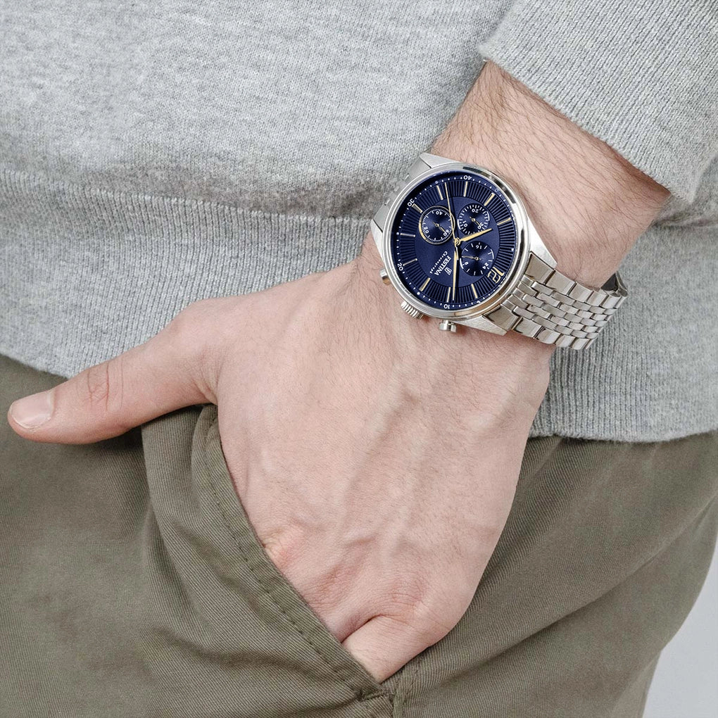 Orologio Festina Timeless Chrono 41 Mm Acciaio Braccialato Blu