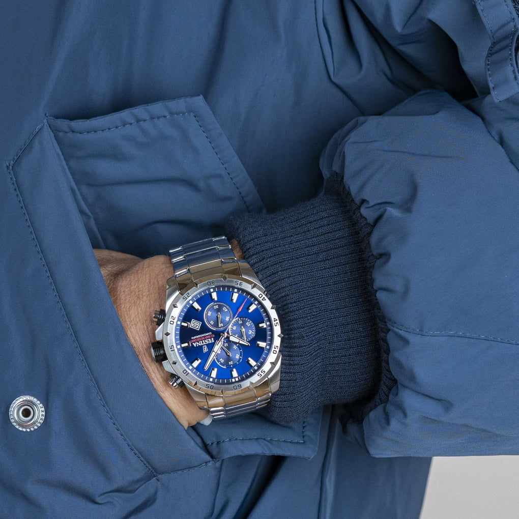 Orologio Festina Sport Chrono 45 Mm Acciaio Braccialato Blu