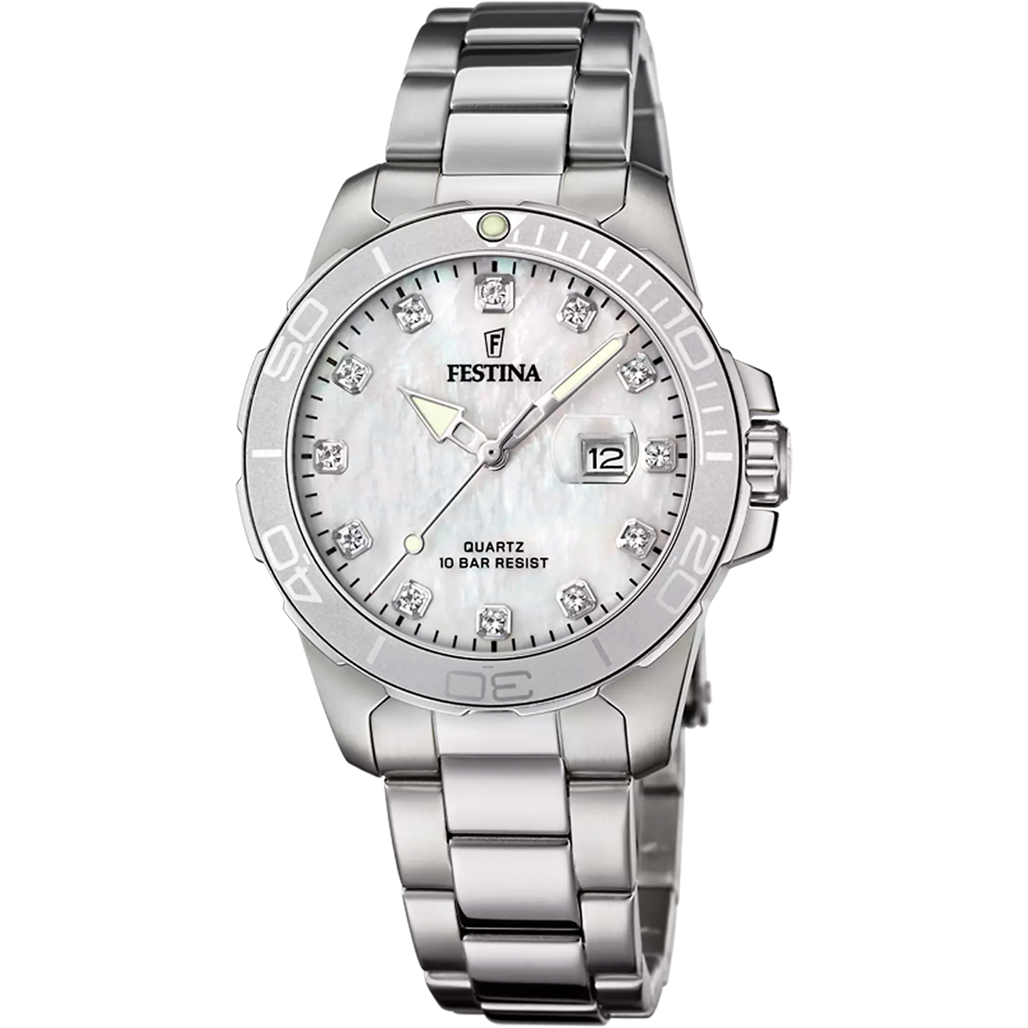 Orologio Festina Boyfriend Lady 34,5 Mm Acciaio Braccialato Madreperla