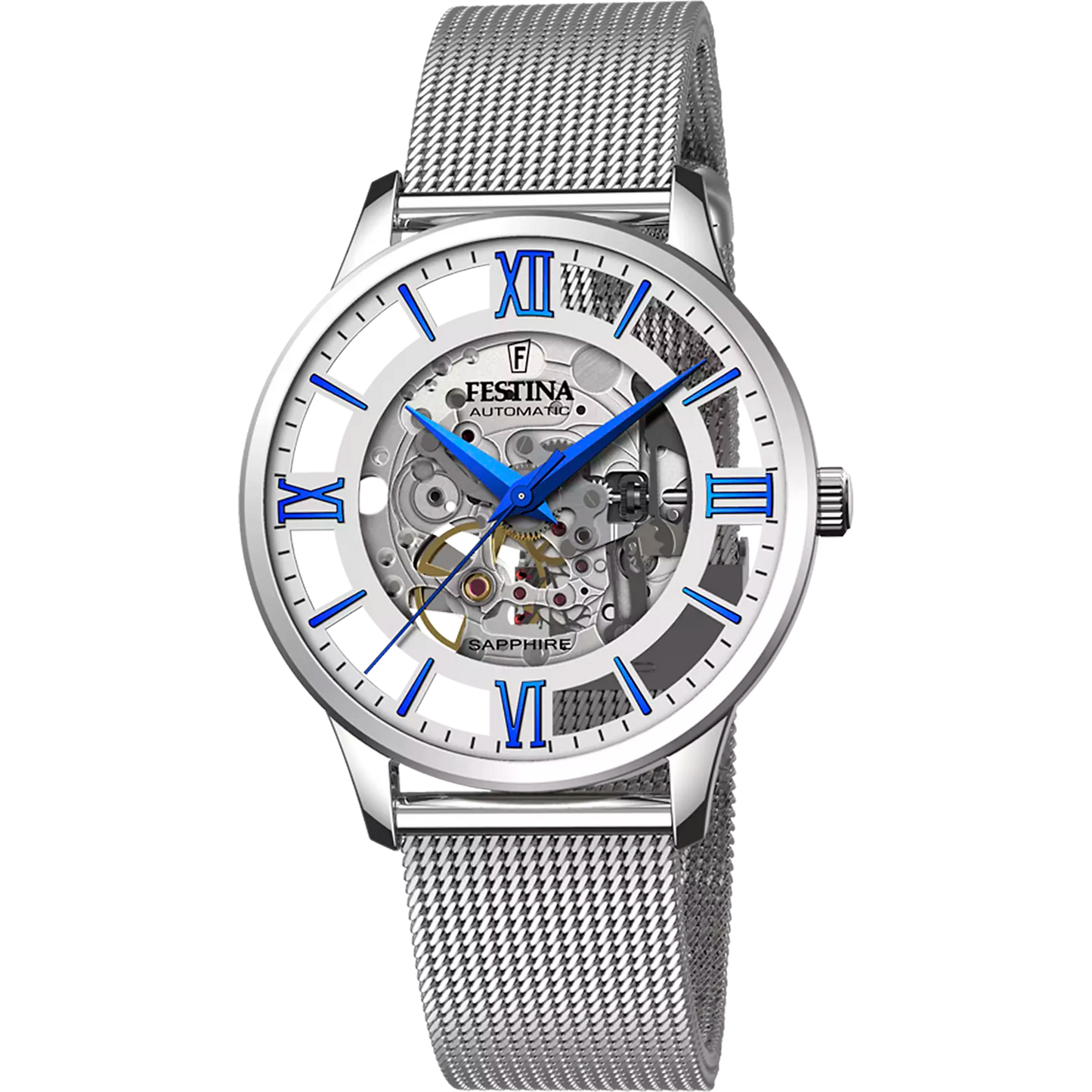Orologio Festina Automatic 41,5 Mm Acciaio Braccialato Maglia Milanese