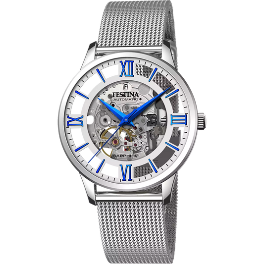 Orologio Festina Automatic 41,5 Mm Acciaio Braccialato Maglia Milanese