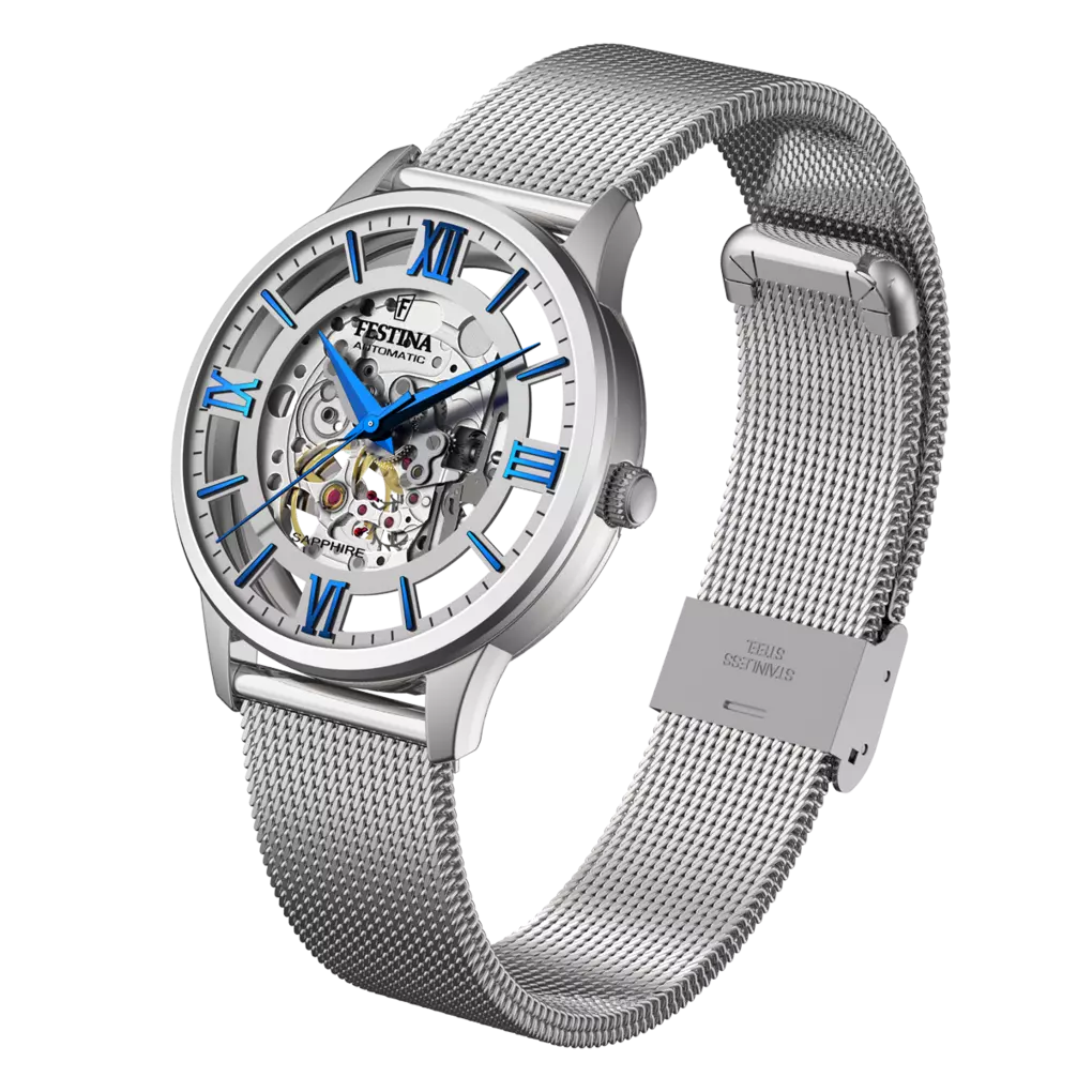 Orologio Festina Automatic 41,5 Mm Acciaio Braccialato Maglia Milanese