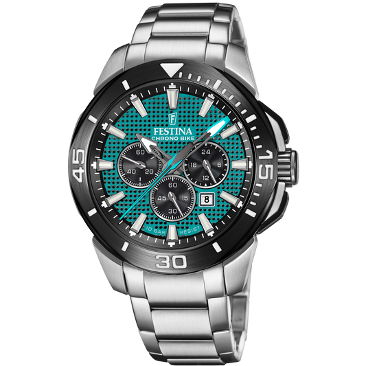 Orologio Festina Chrono Bike 47 Mm Acciaio Braccialato Verde