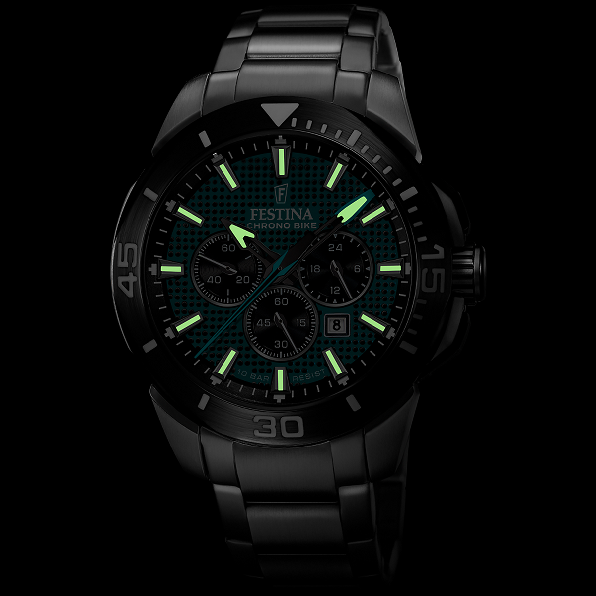 Orologio Festina Chrono Bike 47 Mm Acciaio Braccialato Verde