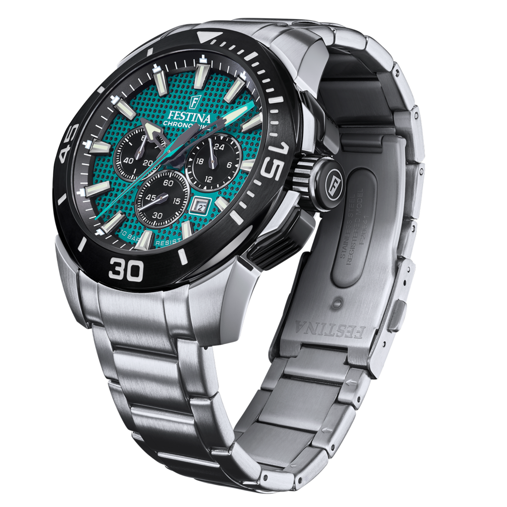 Orologio Festina Chrono Bike 47 Mm Acciaio Braccialato Verde