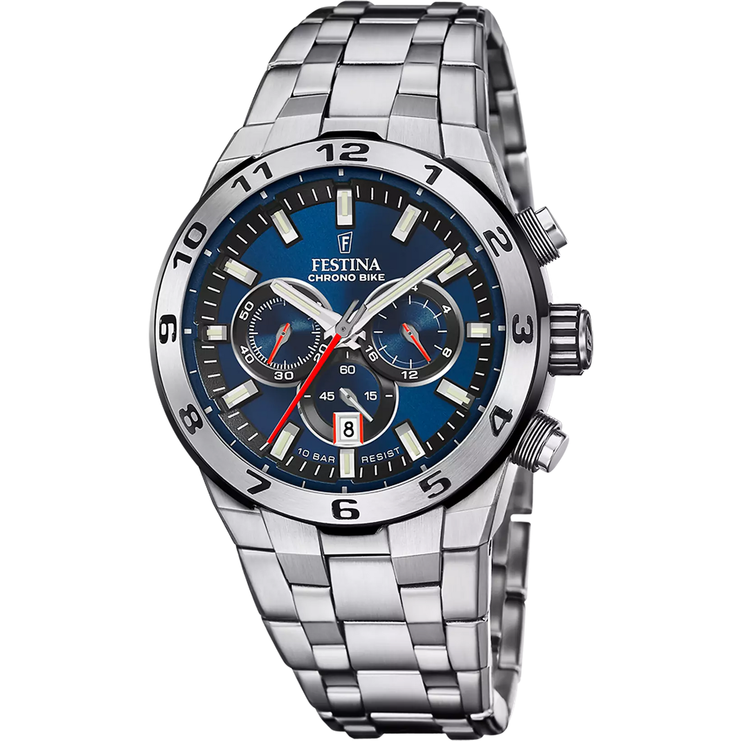 Orologio Festina Chrono Bike 45 Mm Acciaio Braccialato Blu/Nero