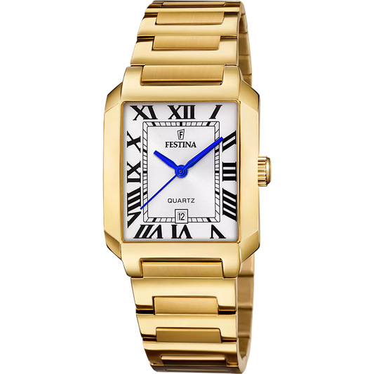 Orologio Festina On The Square Lady Rettangolare 29 Mm Pvd Oro Braccialato