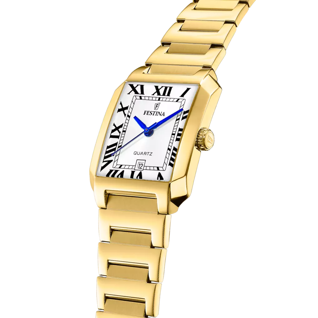 Orologio Festina On The Square Lady Rettangolare 29 Mm Pvd Oro Braccialato